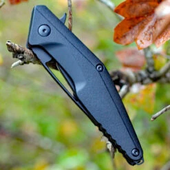 Brous Blades Division Linerlock - Blk Polymer (4.5" Blk D2) BRBM005B -The Knife Shop 005b.3 95363.1679669749