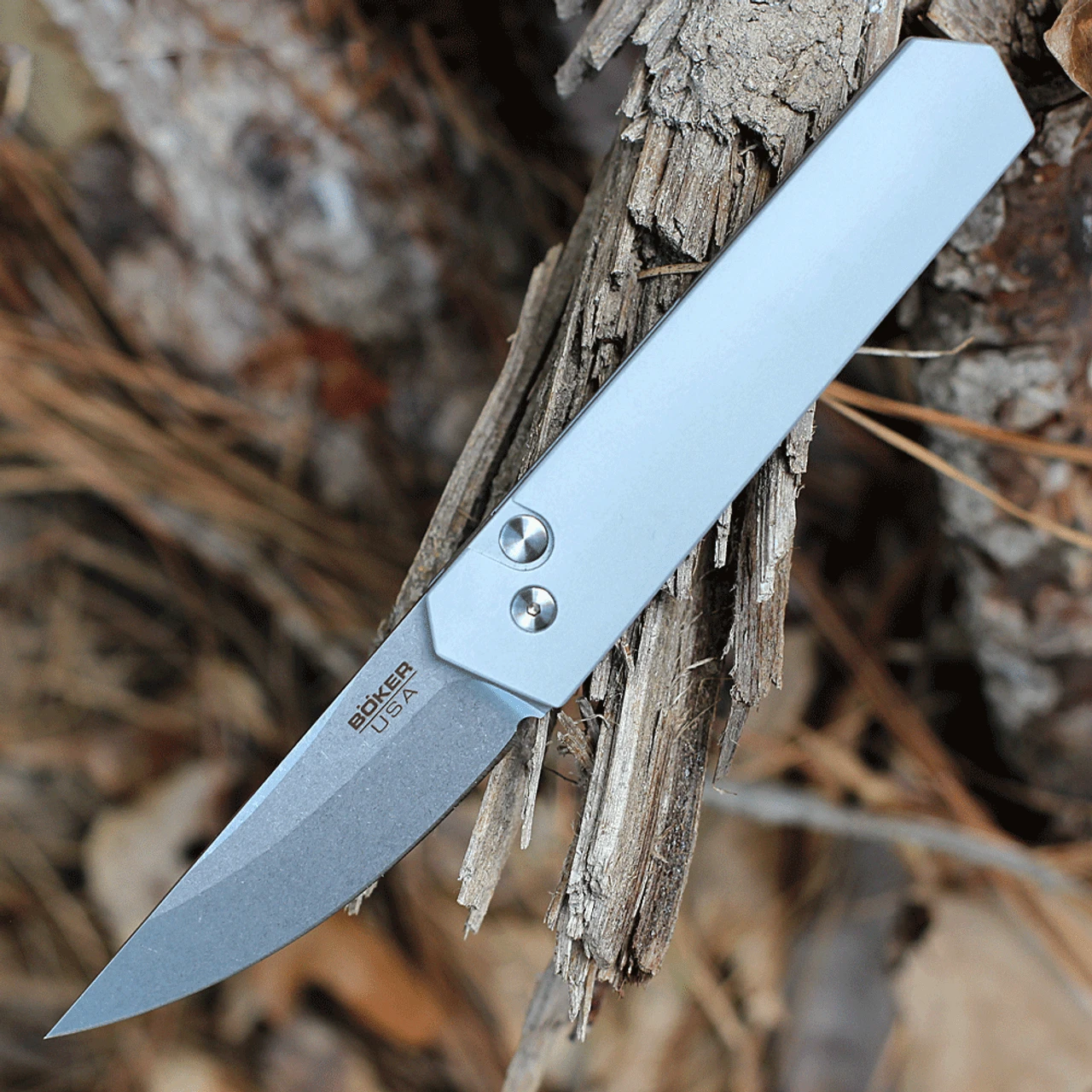 Boker Plus USA Kwaiken Compact Automatic Gray Alum (3" 154CM SW) 01BO253 1 Boker Plus USA Kwaiken Compact Automatic Gray Alum (3" 154CM SW) 01BO253