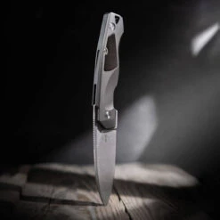 Boker Plus Aluma Flipper - Gray Alum / Wood (3.4" D2 SW) 01BO463