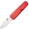 Bear & Son Large Slip Joint 110RD, 3 7/8" High Carbon Steel Plain Blade, Red Aluminum Handle