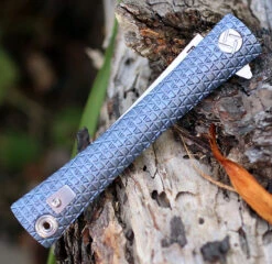 Artisan ATZ1805GBUS S Waistline, 4" S35VN Plain Blade, Blue Titanium Handle -The Knife Shop 1805gbus.3 06163.1566585995