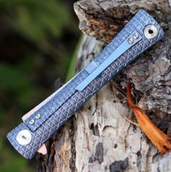 Artisan ATZ1805GBUS S Waistline, 4" S35VN Plain Blade, Blue Titanium Handle -The Knife Shop 1805gbus.4 07073.1566585996