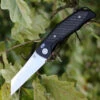 Artisan Falcon ATZ1809GBKM, 3.62" M390 Plain Blade, Black Titanium/Carbon Fiber Insert Handle