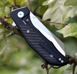 Artisan Falcon ATZ1809GBKM, 3.62" M390 Plain Blade, Black Titanium/Carbon Fiber Insert Handle -The Knife Shop 1809gbkm.2 61184.1566586041