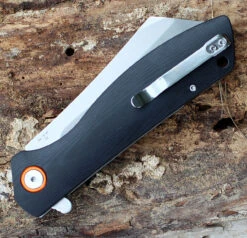 Artisan Tomahawk ATZ1815PBKC, 3.75" D2 Plain Blade, Curved Black G-10 Handle -The Knife Shop 1815pbkc.2 35557.1566586013