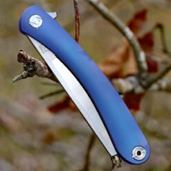 Artisan Orthodox ATZ1817GBUM, 3.75" M390 Satin Blade, Blue Titanium Handle -The Knife Shop 1817gbum.3 03349.1566586042