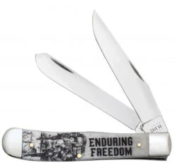 Case Trapper - War Series Enduring Freedom - 50955 Embellished Smooth Natural Bone Handle (6254 SS)