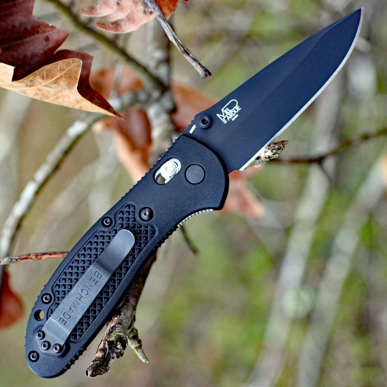 Benchmade Griptilian 551BK-S30V, 3.45" S30V Drop Point Plain Black Blade, Black Noryl GTX Handle 2 Benchmade Griptilian 551BK-S30V, 3.45" S30V Drop Point Plain Black Blade, Black Noryl GTX Handle - Image 2
