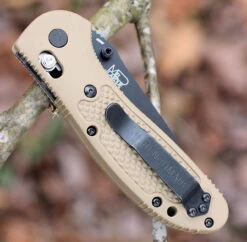 Benchmade Griptilian 551BKSN-S30V, 3.45" S30V Drop Point Black Plain Blade, Sand Color Noryl GTX Handle -The Knife Shop 551bksn s30v.2 65186.1566586162