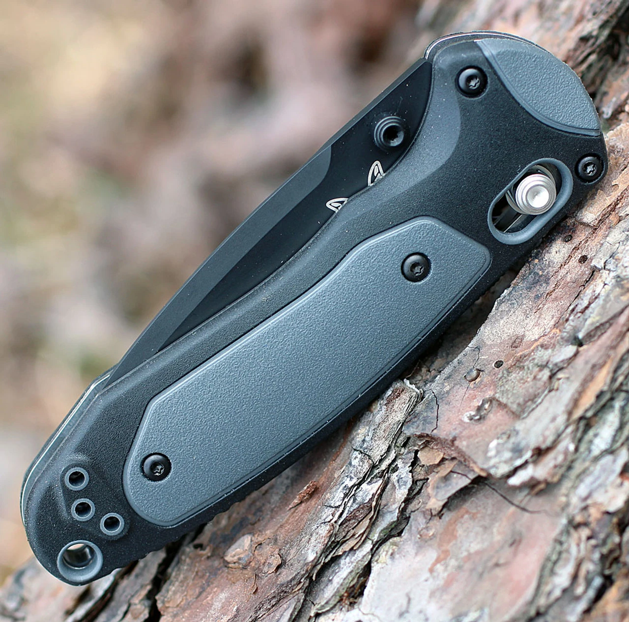 Benchmade Mini Boost A/O - Blk/Gry Grivory (3.1" CPM-S30V) 595BK 4 Benchmade Mini Boost A/O - Blk/Gry Grivory (3.1" CPM-S30V) 595BK - Image 4