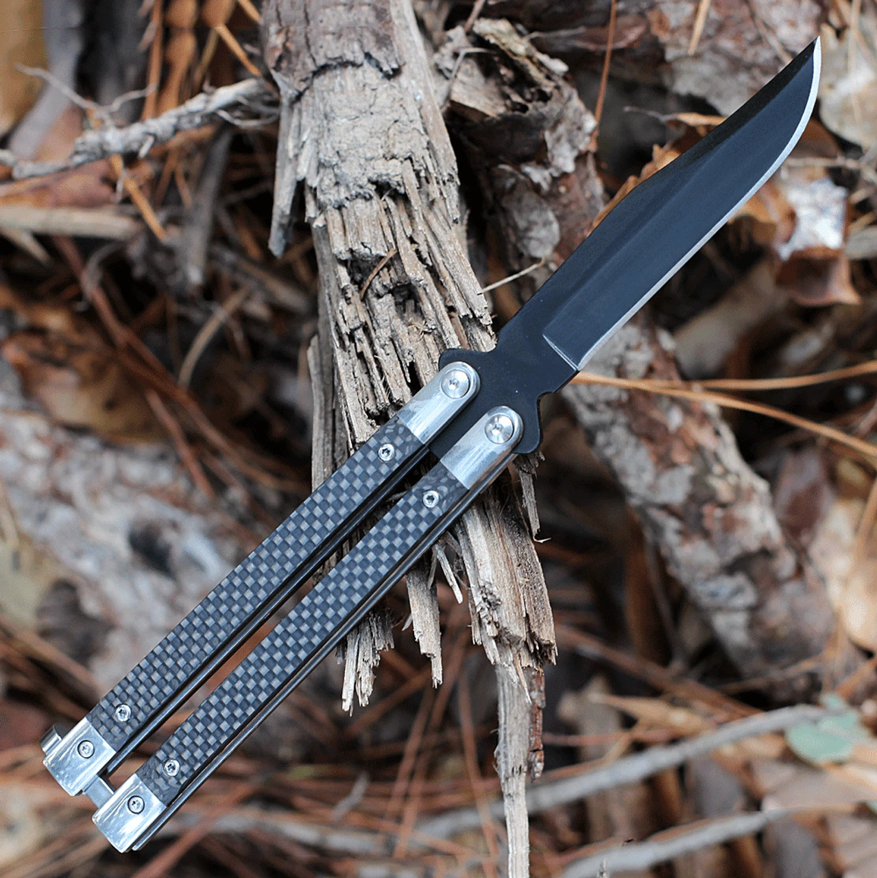 Bear & Son 30th Anniversary Balisong CF (4.1" Black) ANNCF17 2 Bear & Son 30th Anniversary Balisong CF (4.1" Black) ANNCF17 - Image 2