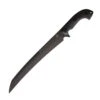 Bastinelli Creations Separateur BAS200, 13" 12C27 Sandvik Steel Black Cerakote Fixed Blade, Black Sculpted G-10 Handles, Black Leather Sheat