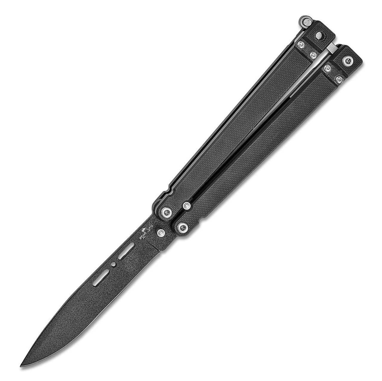 Bear OPS Bear Song II Butterfly Knife B-200-B4-B, 4.50" 1095 Carbon Black Powder Coated Clip Point Blade, Black G-10 Handle 1 Bear OPS Bear Song II Butterfly Knife B-200-B4-B, 4.50" 1095 Carbon Black Powder Coated Clip Point Blade, Black G-10 Handle