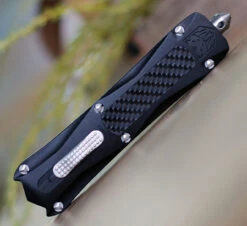 CobraTec Knives BLKKCTS Black King Cobra, 4" D2 Steel Tanto Part Serrated Blade, Anodized Aviation Aluminum W/ Carbon Fiber Inlay -The Knife Shop BLKKCTS.3 09814.1598969989