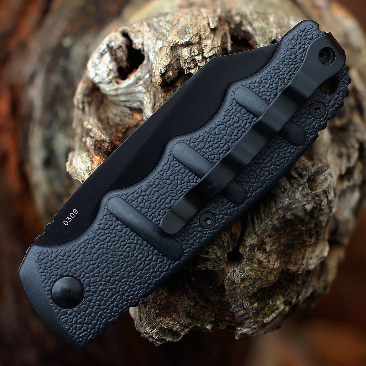 Boker Plus Kalashnikov 74 Automatic - Blk Alum. (3.25" D2 BLK Sheepfoot Blade) 01KALS104N 4 Boker Plus Kalashnikov 74 Automatic - Blk Alum. (3.25" D2 BLK Sheepfoot Blade) 01KALS104N - Image 4