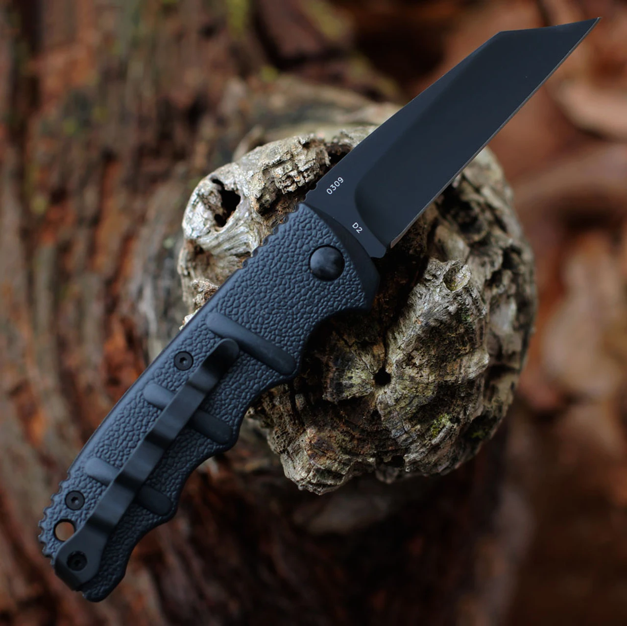 Boker Plus Kalashnikov 74 Automatic - Blk Alum. (3.25" D2 BLK Sheepfoot Blade) 01KALS104N 2 Boker Plus Kalashnikov 74 Automatic - Blk Alum. (3.25" D2 BLK Sheepfoot Blade) 01KALS104N - Image 2