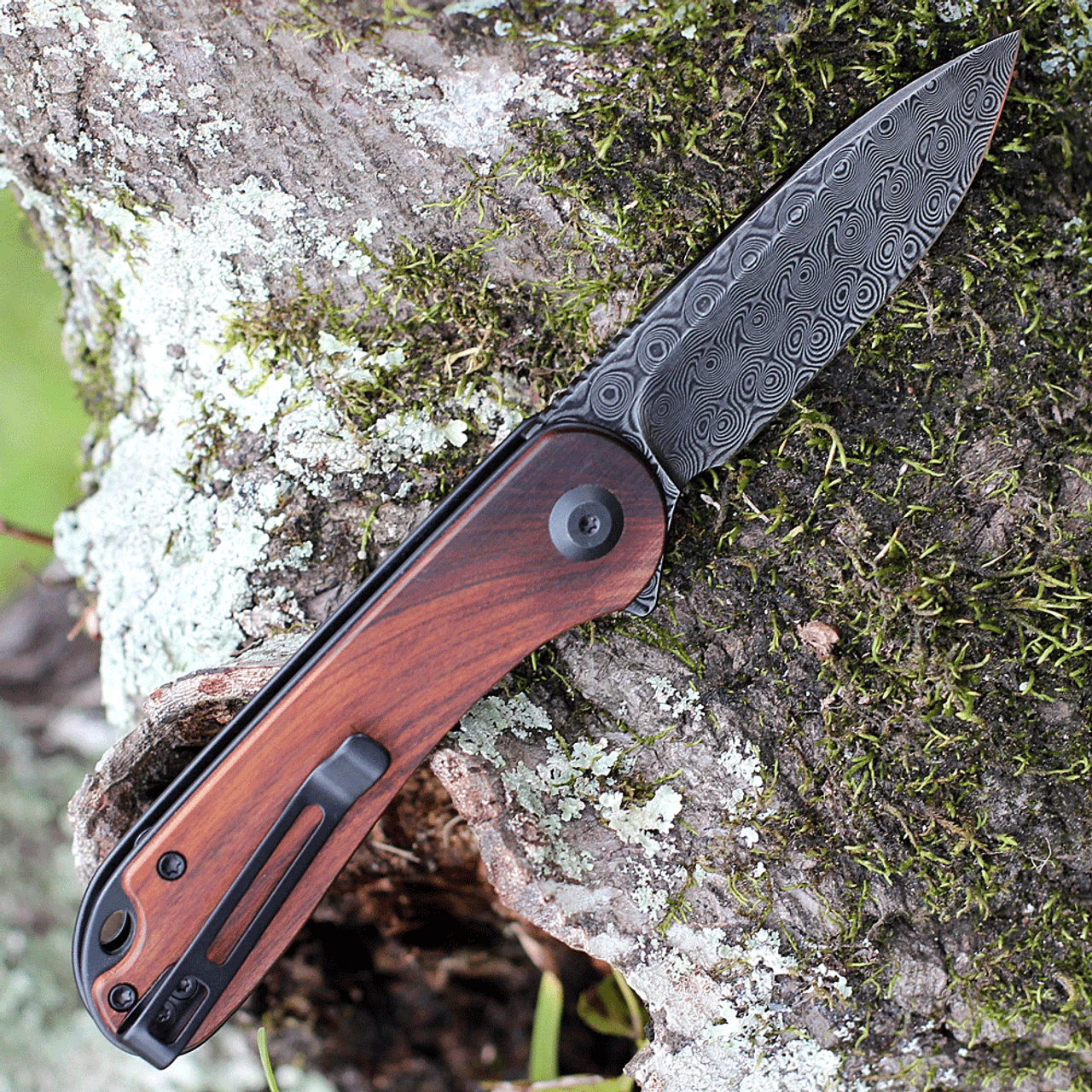 CIVIVI Elementum-Cuibourtia Wood (2.96" Damascus) C907DS-2 2 CIVIVI Elementum-Cuibourtia Wood (2.96" Damascus) C907DS-2 - Image 2