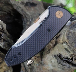 CRKT Avant 4620 Flipper Knife, 3.17" 8Cr14Mov Satin Drop Point Blade, Black Weaved Carbon Fiber Handles -The Knife Shop CR4620.2 11787.1625858115