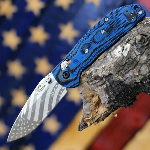 Doug Ritter Mini-RSK (American Flag) Knifeworks Exclusive - G-Mascus Blue G-10/Stonewashed -The Knife Shop DR Flag BL.1 43665.1656703134