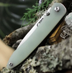 CJRB Cutlery RIA J1917-NTG, 2.95" 12C27 Sand Polish Plain Blade, Natural G-10 Handle -The Knife Shop J1917NTG.4 94670.1619117168