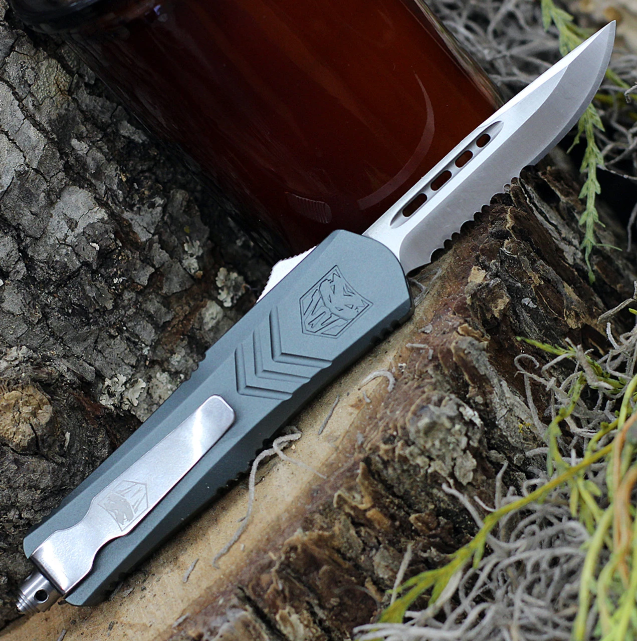 CobraTec Gray FS-X OTF Knife - Gray Alum (2.75" D2) SGRYFS-XSDS 2 CobraTec Gray FS-X OTF Knife - Gray Alum (2.75" D2) SGRYFS-XSDS - Image 2