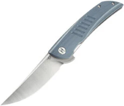 Bestech Knives Swift Linerlock G30E, 3.5" D2 Satin Plain Blade, Grey G10 Handle