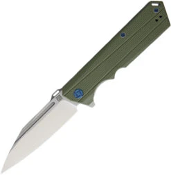 Artisan Littoral ATZ1703PGN , 3.54 In. D2 Plain Blade, Green G10 Handle