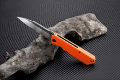 Artisan Littoral ATZ1703POE , 3.54 In. D2 Plain Blade, Orange G10 Handle -The Knife Shop atz1703poe 1 49652.1566586053