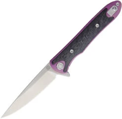 Artisan ATZ1707GSRE Small Shark, 3.15" S35VN Plain Blade, Purple Titanium TC4 Handle