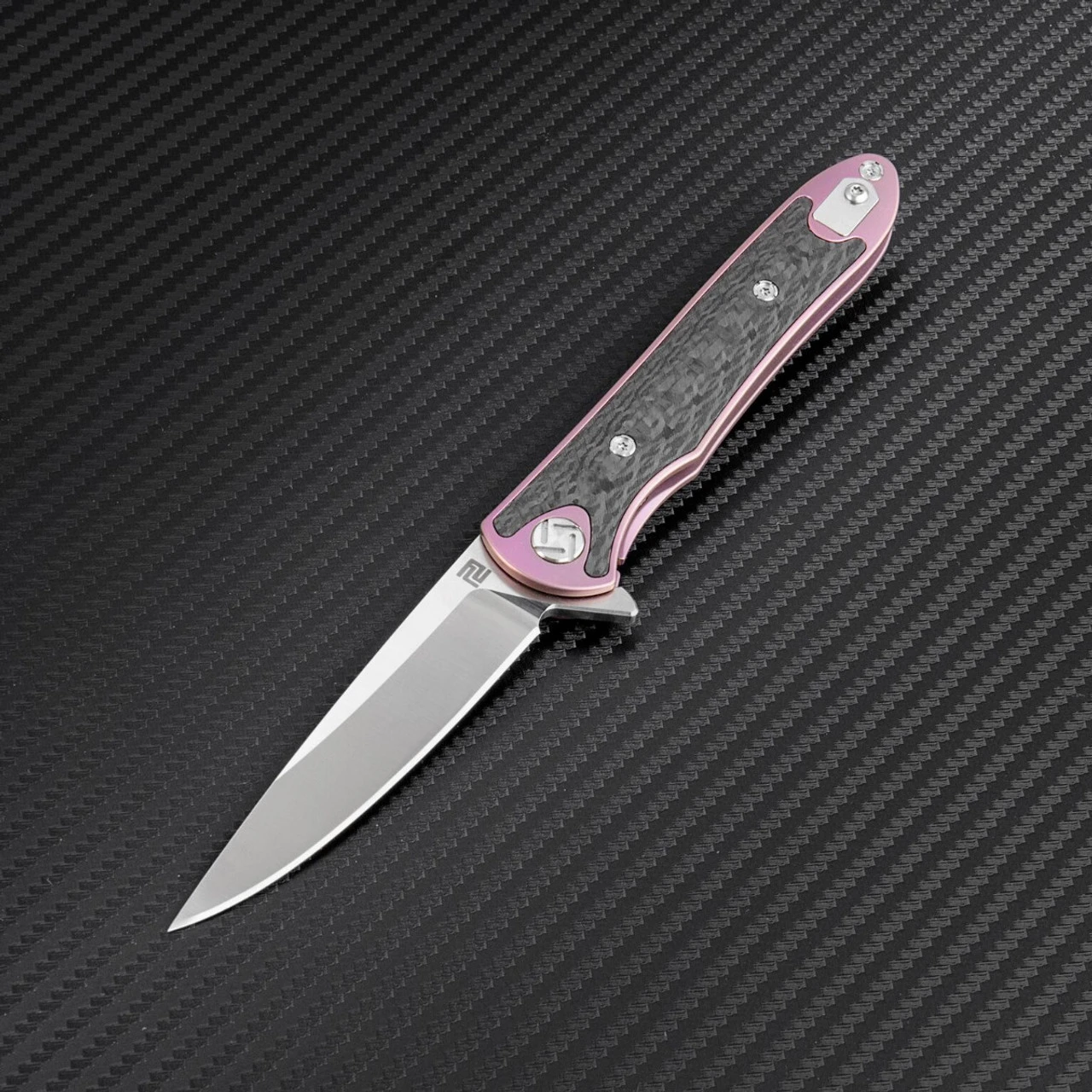 Artisan ATZ1707GSRE Small Shark, 3.15" S35VN Plain Blade, Purple Titanium TC4 Handle 2 Artisan ATZ1707GSRE Small Shark, 3.15" S35VN Plain Blade, Purple Titanium TC4 Handle - Image 2