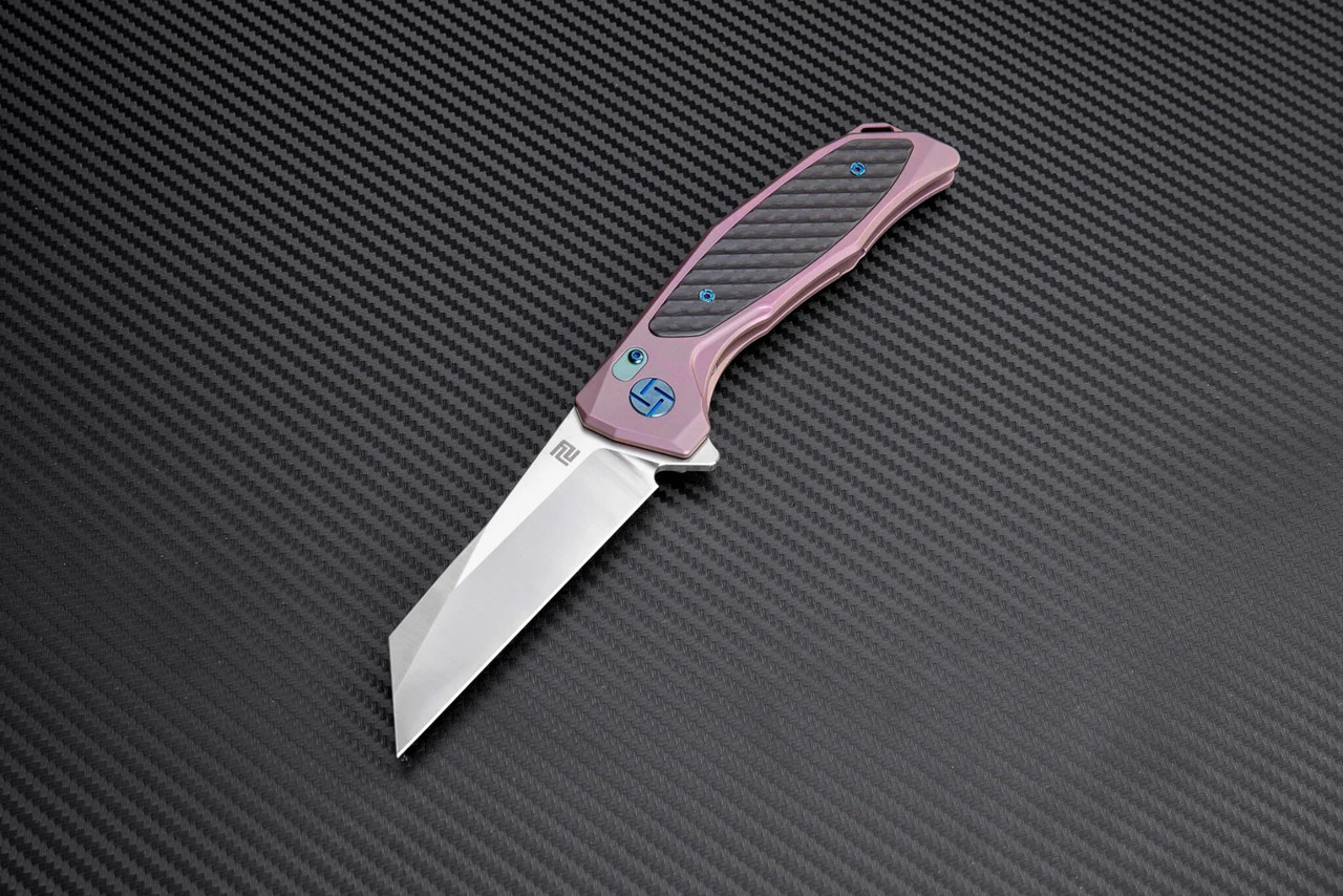 Artisan Falcon ATZ1809GREM, 3.62" M390 Plain Blade, Rose Carbon Fiber/Titanium Handle 1 Artisan Falcon ATZ1809GREM, 3.62" M390 Plain Blade, Rose Carbon Fiber/Titanium Handle