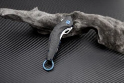 Artisan Cobra ATZ1811GBUS, 3.15" S35VN Plain Blade, Blue Carbon Fiber Handle -The Knife Shop atz1811gbu 2 1 78026.1566586086