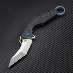 Artisan Cobra ATZ1811GBUS, 3.15" S35VN Plain Blade, Blue Carbon Fiber Handle -The Knife Shop atz1811gbum 54602.1566586087