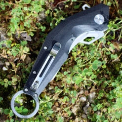 Artisan Cobra ATZ1811PBKC, 3" D2 Plain Blade, Curved Black G-10 Handle -The Knife Shop atz1811pbkc.2 87234.1566586053