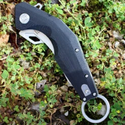 Artisan Cobra ATZ1811PBKC, 3" D2 Plain Blade, Curved Black G-10 Handle -The Knife Shop atz1811pbkc 1 43245.1566586053