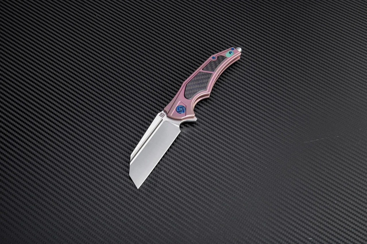 Artisan Apache ATZ1813GRES, 3.82" S35VN Plain Blade, Rose Titanium/Carbon Fiber Handle 1 Artisan Apache ATZ1813GRES, 3.82" S35VN Plain Blade, Rose Titanium/Carbon Fiber Handle