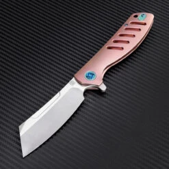 Artisan Tomahawk ATZ1815GRES, 3.75" S35VN Plain Blade, Rose Titanium Handle -The Knife Shop atz1815gre 74154.1566585997