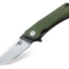 Bestech BTKG10B1 Thron, 3.0" Sandvick 12C27 Black/Satin Plain Blade, Green G-10 Handle