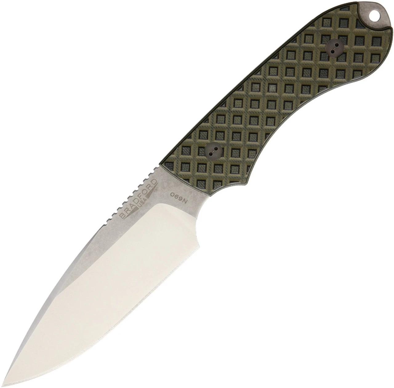 Bradford Guardian4, 4.625" N690 Plain Blade, OD Green/Black G-10 Handle 1 Bradford Guardian4, 4.625" N690 Plain Blade, OD Green/Black G-10 Handle