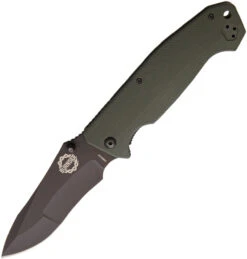 Burnside Cabrillo, 4" Black AUS-8 Plain Blade, Green G-10 Handle