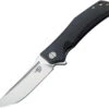 Bestech Knives Scimitar, BG05A-1, Flipper Knife, 3.75" D2 Plain Blade, Black G-10 Handle