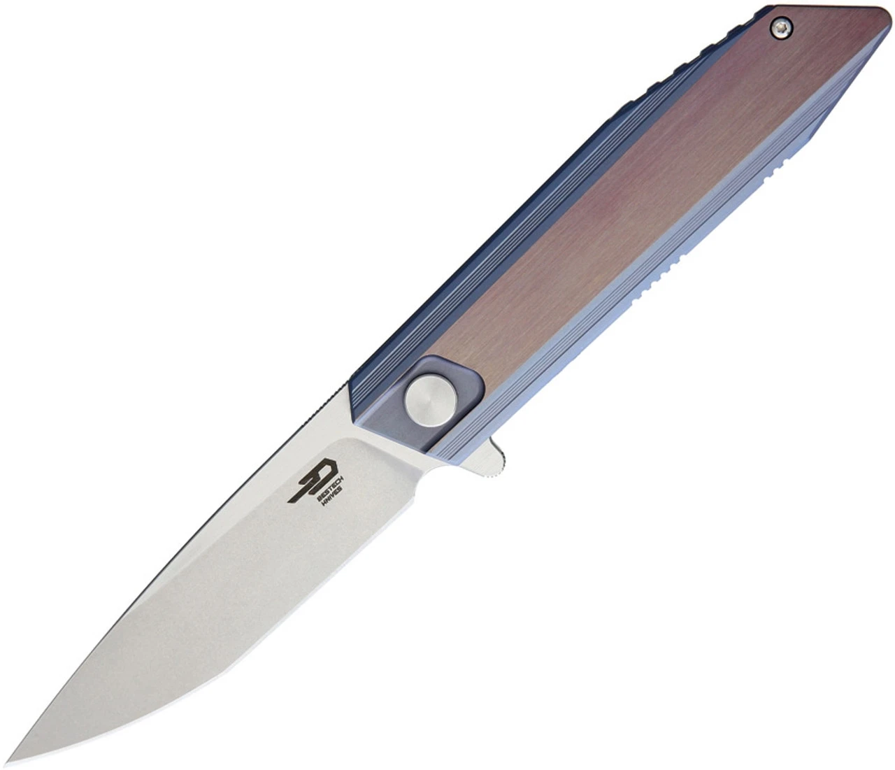 Bestech BT1701D Shogun, 3.54" CPM-S35VN Stonewash Plain Blade, Blue/Bronze Titanium Handle 1 Bestech BT1701D Shogun, 3.54" CPM-S35VN Stonewash Plain Blade, Blue/Bronze Titanium Handle