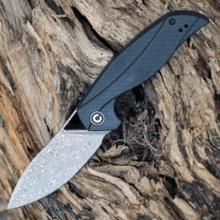 CIVIVI Anthropos-Blk G10 W/ CF (3.25" Damascus) C903DS