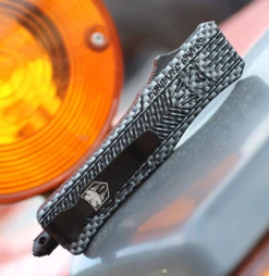 CobraTec Knives SCFCTK-1STS Small CTK-1 Carbon Fiber Wrap, 2.75" D2 Steel Tanto Serrated Blade, Aluminum Handle -The Knife Shop image 13933.1569442309