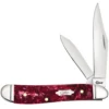 Case Peanut CA23183, 2 7/8" Clip And Pen Blades, Burgundy Kirinite Handle