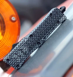 CobraTec Knives SCFCTK-1STS Small CTK-1 Carbon Fiber Wrap, 2.75" D2 Steel Tanto Serrated Blade, Aluminum Handle -The Knife Shop image 38116.1569442309