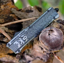 CobraTec Knives LCFCTK-1LTNS Large CTK-1 Carbon Fiber Wrap, 3.75" D2 Steel Tanto Blade, Aluminum Handle -The Knife Shop image 77790.1569423795