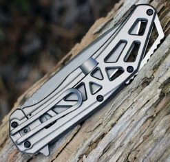 CRKT K330GGP Gusset, 3.5" 8Cr13MoV Plain Blade, Stainless Handles -The Knife Shop k330ggp.2 31904.1566585937