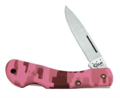 Case Lightweight Mini Blackhorn Lockback, SS, Pink Camo Zytel Handle