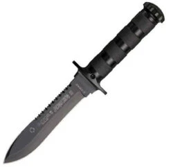 Aitor 16013 Jungle King II & Survival Kit, 5.5" SS Plain Blade, Black SS Handle, OD Green Nylon Sheath